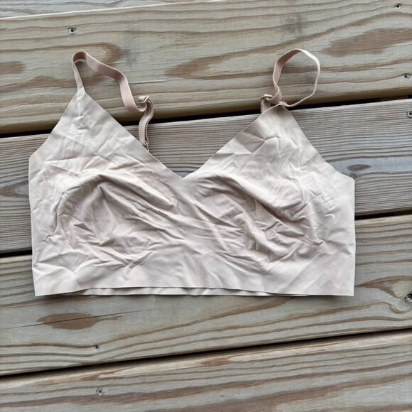 True & Co True Everybody Vneck Neck Bralette Beige / Nude XL - Picture 1 of 7